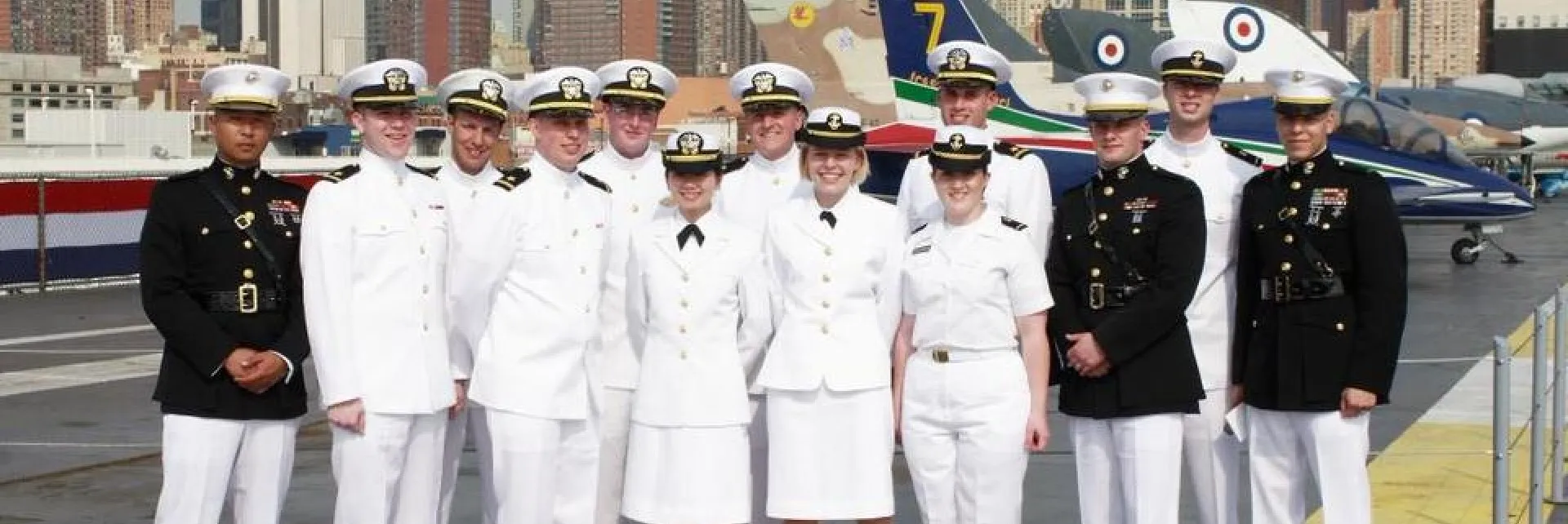 NROTC commissioning ceremony aboard the USS Intrepid in New York City.